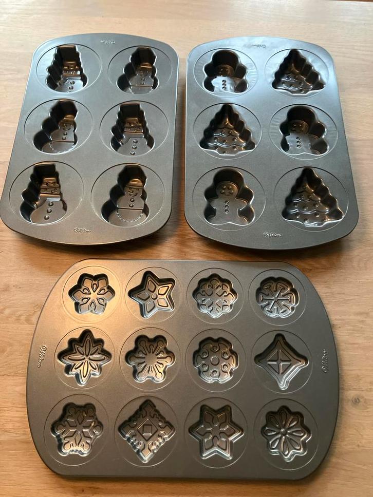 Wilton Kerst Bakblikken - 3 stuks - Nieuw!, Huis en Inrichting, Keuken | Keukenbenodigdheden, Nieuw, Ophalen of Verzenden