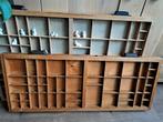 Vintage houten letterbakken lades met handvat prijs pst, Huis en Inrichting, Ophalen of Verzenden, Gebruikt