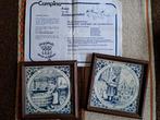 2 vintage blauwe tegels van Campina, Antiek en Kunst, Antiek | Wandborden en Tegels, Ophalen of Verzenden