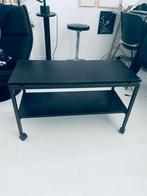 Vintage(  ikea?) Zwart TV Meubel / Bijzettafel op Wielen, Gebruikt, Metaal, Minder dan 50 cm, Rechthoekig