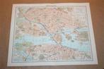 Originele oude kaart/plattegrond Stockholm - ca 1930 !!, Boeken, Atlassen en Landkaarten, Gelezen, Ophalen of Verzenden