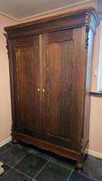 Mooie Biedermeier kast, donkerbruin massief grenen, Ophalen, Gebruikt, 100 tot 150 cm, 200 cm of meer