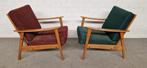 2 jaren 50 fauteuils vintage retro, Huis en Inrichting, Fauteuils, Ophalen, Gebruikt, 75 tot 100 cm, 50 tot 75 cm