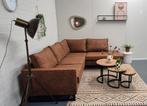 GRATIS LEVERING showroom model hoekbank cognac 247x198, Ophalen, Overige materialen, ., Hoekbank