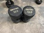 2 x 32,5 kg inotec rubberen dumbells dumbell set gewichten, Sport en Fitness, Fitnessmaterialen, Ophalen, Dumbbell, Gebruikt, Inotec