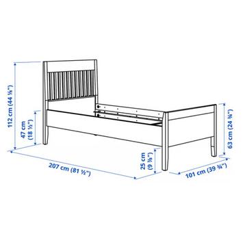 IKEA IDANÄS Bedframe 90x200 Donkerbruin – uitstekende staat - afbeelding 5