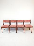 4 Deense Johannes Andersen voor Uldum roze rib stof, Huis en Inrichting, Stoelen, Modern vintage, Overige kleuren, ., Ophalen of Verzenden