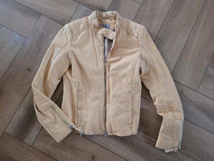 Mooi echt leren jasje van Ibana, maat 38, Kleding | Dames, Jasjes, Kostuums en Pakken, Gedragen, Jasje, Maat 38/40 (M), Beige