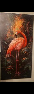 Flamingo op canvas 120cm x 60cm als nieuw, Antiek en Kunst, Ophalen