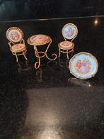 Limoges miniaturen tafel 2 stoeltjes., Antiek en Kunst, Ophalen