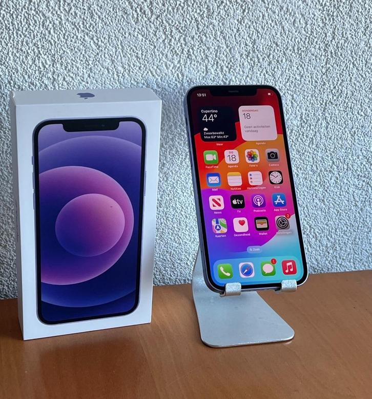 Apple iPhone 12 64GB | 128GB | Zwart | Paars | Garantie, Telecommunicatie, Mobiele telefoons | Apple iPhone, Refurbished, 64 GB