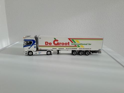 Scania Zandspuiten Transport met De Groot Hedel koeltrailer, Hobby en Vrije tijd, Modelauto's | 1:50, Nieuw, Bus of Vrachtwagen