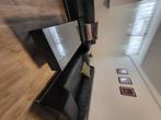 Salontafel met Glazen Plaat | Zo Goed Als Nieuw | €35, Ophalen, 100 tot 150 cm, Eikenhout, 50 tot 100 cm