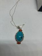 Zilveren kettinghanger met larimar incl kettinkje, Blauw, Nieuw, Met edelsteen, Zilver