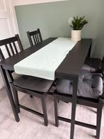 Tafel zwart SANDSBERG, Huis en Inrichting, Tafels | Eettafels, Ophalen, Vier personen, Rechthoekig