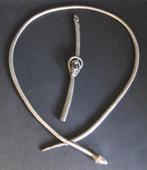 Armband en halsketting zilveren slangen, Ophalen of Verzenden, Zilver, Armband