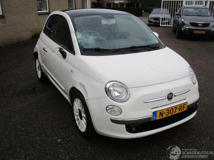 Fiat 500 1.2 POP (bj 2012), Auto diversen, Schadeauto's, Fiat, Handgeschakeld, Benzine, Hatchback, Wit