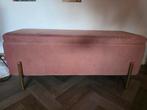 Roze Fluweel Opbergbankje, Ophalen, 50 tot 75 cm, Zo goed als nieuw, 100 tot 125 cm