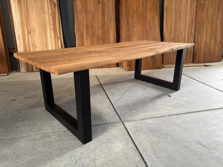 Boomstam Oud teak tuintafel Matrix of U - poot 260cm B keus, Tuin en Terras, Tuintafels, Nieuw, Rechthoekig, Teakhout, Ophalen