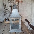 Grote landelijke zinken lantaarn windlicht 31x31x70cm Etage3, Huis en Inrichting, Woonaccessoires | Overige, Ophalen, ., Zo goed als nieuw
