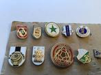 10 emaille speldjes voetbal amateur, Ophalen of Verzenden, Gebruikt, Sport