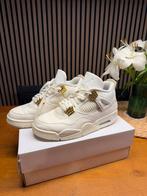 Air Jordan 4 White & Gold, Kleding | Heren, Schoenen, Ophalen of Verzenden, Zo goed als nieuw, Wit