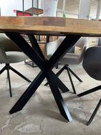 Magazijn Leegverkoop Ronde eettafel mangohout matrix zwart, Nieuw, Ophalen of Verzenden, Info@wkhome.nl, Argonweg 20 Amersfoort