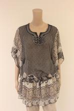 Beige/zwart/roomwitte tuniektop maat L/XL, Tuniektop, Bruin, ., Maat 46/48 (XL) of groter