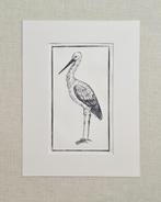 Ets Ooievaar met passe partout 30x40 cm, handgemaakt, Minder dan 50 cm, Oorspronkelijke maker, Nieuw, Ophalen of Verzenden