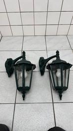 2 stuks Klassieke Buiten Wandlamp groen, Ophalen of Verzenden, Gebruikt, Glas