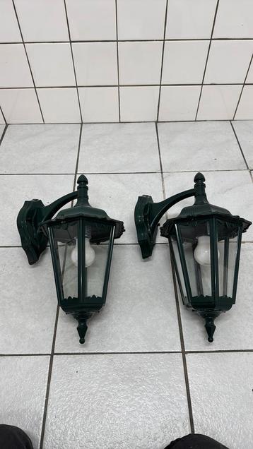 2 stuks Klassieke Buiten Wandlamp groen beschikbaar voor biedingen