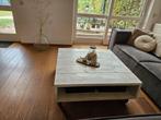 Witte steigerhouten Salontafel op Wielen, Huis en Inrichting, Tafels | Salontafels, Ophalen, Gebruikt, 50 tot 100 cm, Vierkant