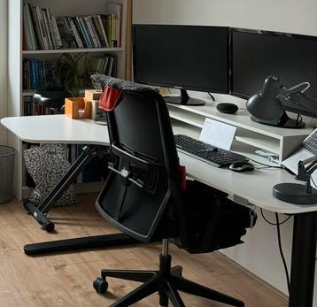 Ikea zit sta bureau hoek links + monitorverhoger - afbeelding 2
