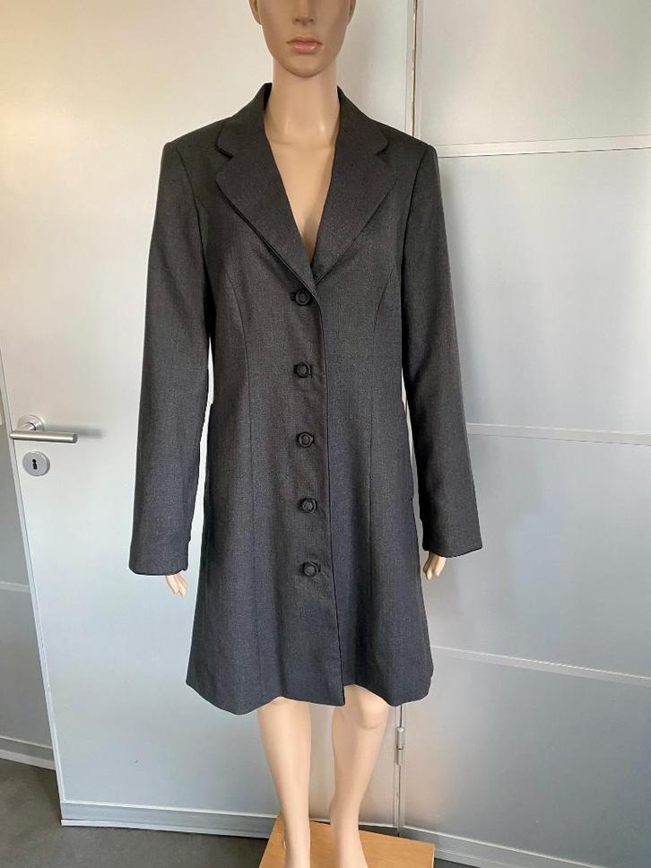i685 Frans Molenaar mt 40=M lange blazer jasje colbert grijs, Kleding | Dames, Jasjes, Kostuums en Pakken, Zo goed als nieuw, Jasje