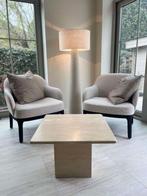 Zeer mooie travertin bijzettafel 60x60, Huis en Inrichting, Vierkant, Zo goed als nieuw, Overige materialen, Minder dan 45 cm