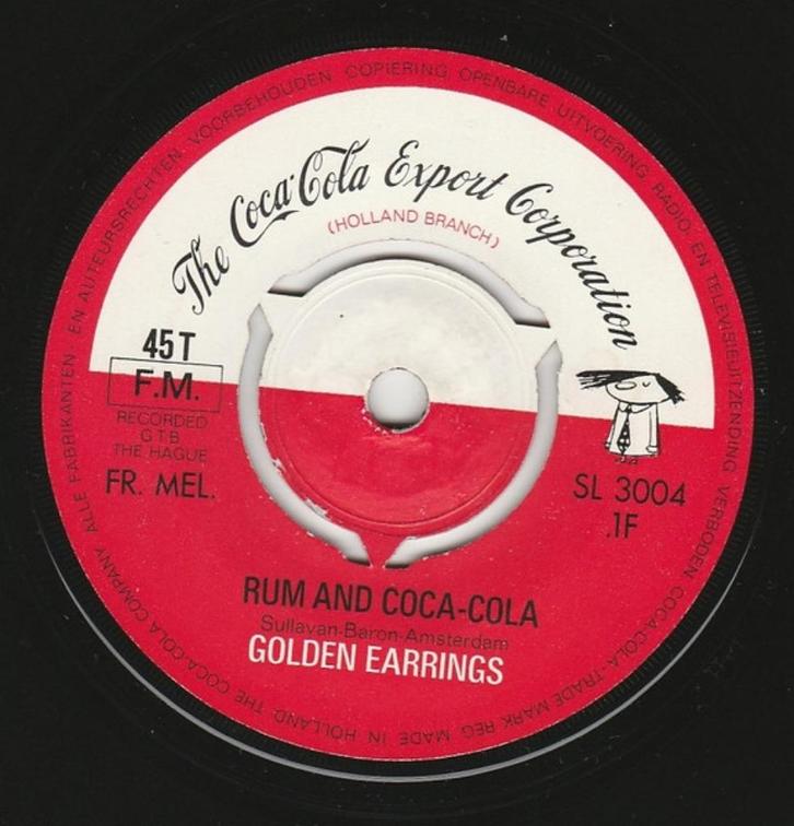Golden Earrings – Rum And Coca-Cola / Things Go Better, Cd's en Dvd's, Vinyl Singles, Zo goed als nieuw, Single, Pop, 7 inch, Ophalen of Verzenden