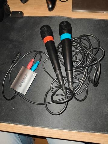 Singstar Microfoons met USB Adapter PS3 ps2 beschikbaar voor biedingen