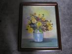 schilderij, vaas met gele bloemen 48x58cm, Antiek en Kunst, Kunst | Schilderijen | Klassiek, Ophalen