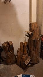 Houten balken met ijzer, Gebruikt, Ophalen of Verzenden, Hardhout, Minder dan 180 cm