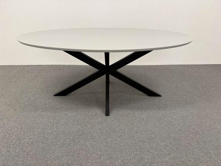 Ovale eettafel Fenix Grigio Esefo 180x90, Huis en Inrichting, Tafels | Eettafels, Nieuw, 50 tot 100 cm, 150 tot 200 cm, Vier personen