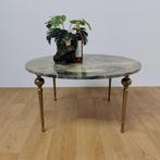 Vintage Hollywood Regency salontafel met marmer onyx blad, Huis en Inrichting, Tafels | Salontafels, Valkenswaard, Gebruikt, Info@flashbackfurniture.nl