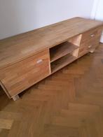 TV meubel massief eikenhout, Ophalen, Gebruikt, Eikenhout, Minder dan 100 cm