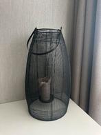 Groot zwart Windlicht kandelaar, Huis en Inrichting, Woonaccessoires | Kandelaars en Kaarsen, Ophalen, Zwart, Zo goed als nieuw
