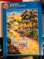 Puzzel - Tuin met Zitje - 1000 stukjes, Ophalen of Verzenden, 500 t/m 1500 stukjes, Gebruikt, Legpuzzel