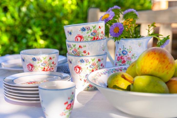 GreenGate Ailis servies porselein bloemen NU 40% KORTING, Huis en Inrichting, Keuken | Servies, Nieuw, Compleet servies, Overige stijlen