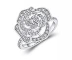Prachtige S925 bloem ring Moissanite, Sieraden, Tassen en Uiterlijk, Ringen, Nieuw, 17 tot 18, Ophalen of Verzenden, Dame