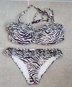 H & M off white gave bikini met dieren print mt. 40/44, H&M, Bikini, Ophalen of Verzenden, Bruin