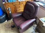 Electrische verstelbare leren fauteuil, Huis en Inrichting, Fauteuils, Ophalen, Gebruikt, 50 tot 75 cm, Leer