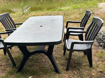 Tuin meubels plastic donker blauw beschikbaar voor biedingen