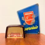 VINTAGE BUIZENRADIO PHILIPS BF121.01 ART DECO BAKELIET BRUIN, Antiek en Kunst, Antiek | Tv's en Audio, Verzenden